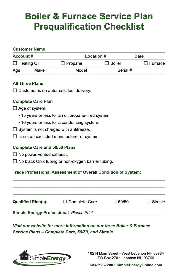 Prequalifying Checklist